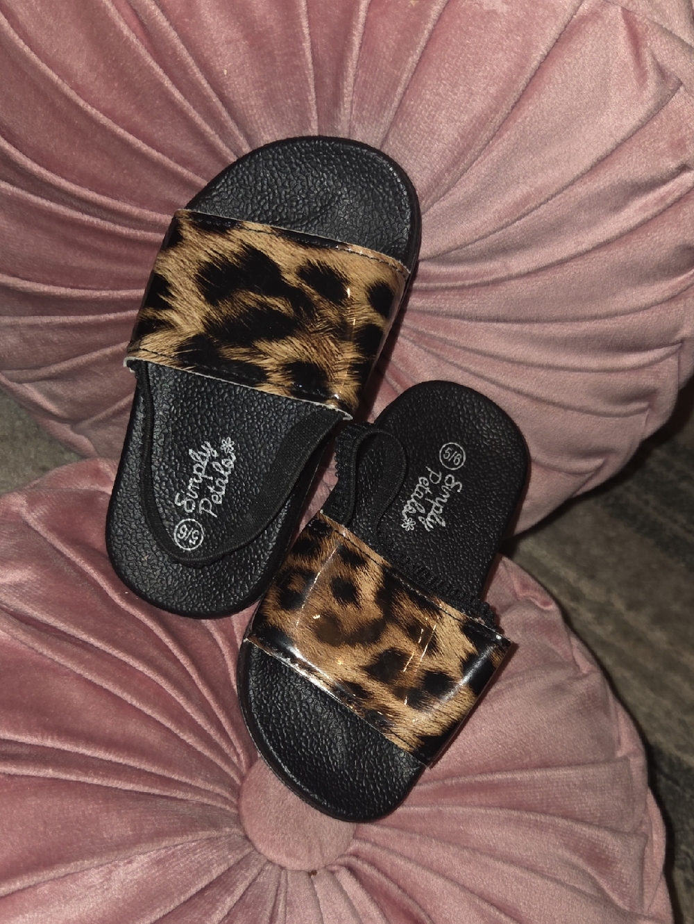 Leopard Slide Sandals - Black & Leopard